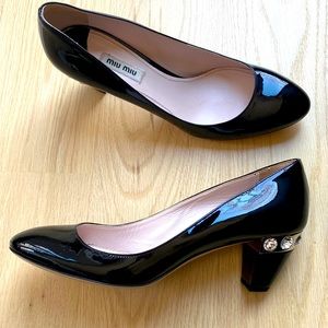 Miu Miu black patent leather heels